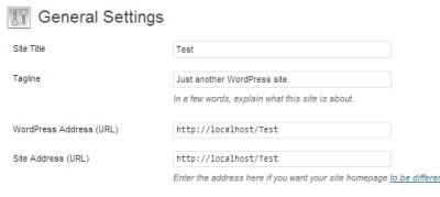 settings for WordPress